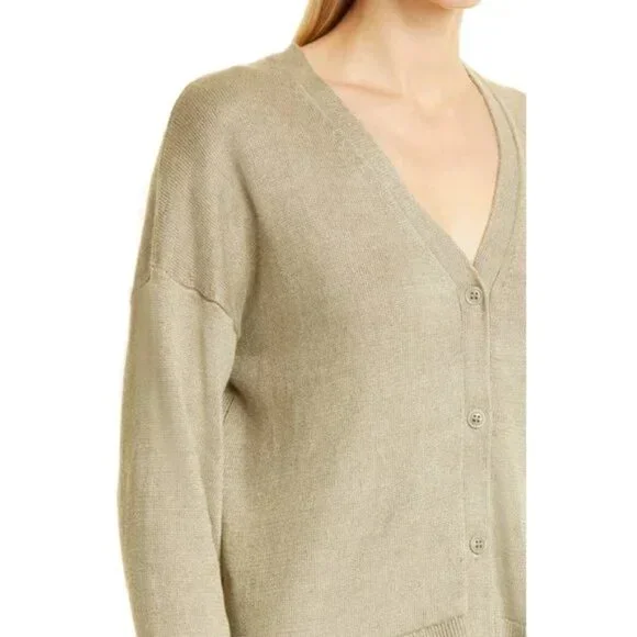 NWOT Jenni Kayne Linen Boyfriend Cardigan In Willow size M - Picture 4 of 13